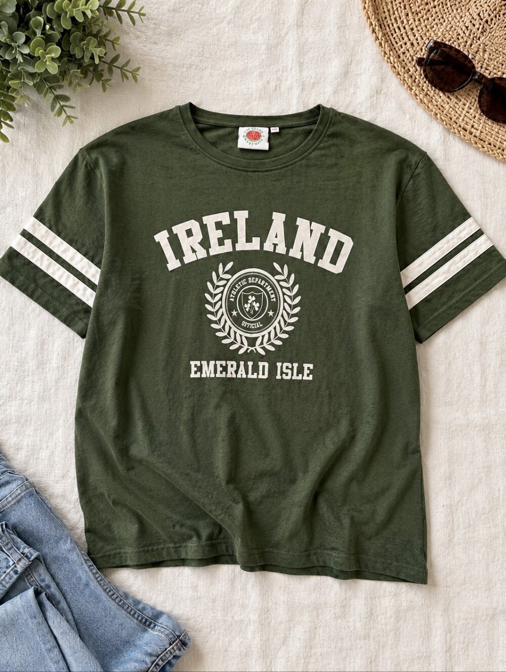 Ireland Emerald‎ Isle Green Graphic Short Sleeve T Shirt Size L Athletic - Picture 2 of 6